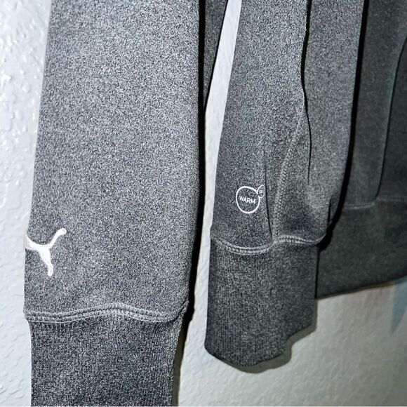 Puma Mens Logo Drawstring Kangaroo Pocket Pullover Hoodie Sweatshirt Gray Medium - Picture 7 of 12